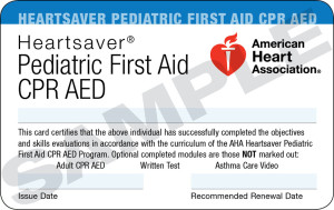 Pediatric First Aid AHA